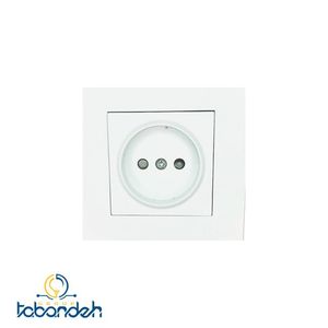 پریز ساده پلی کربنات BEKER مدل آسان سفید با قاب سفید